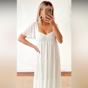 Show Me Your MuMu Nicole Maxi Dress White Size Large